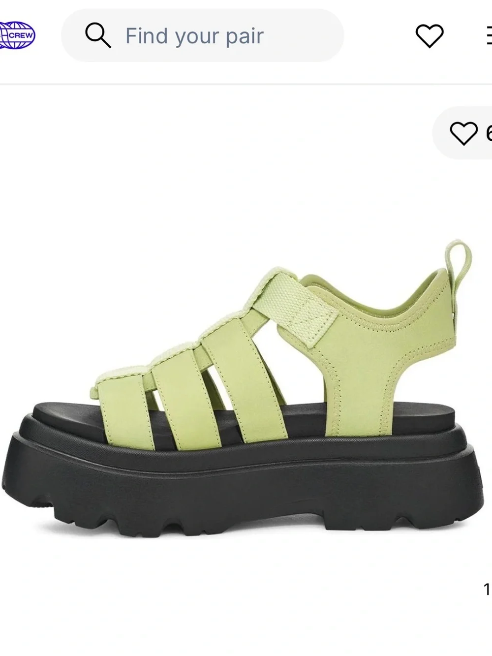 UGG Lime Green Platform Fisherman Sandals